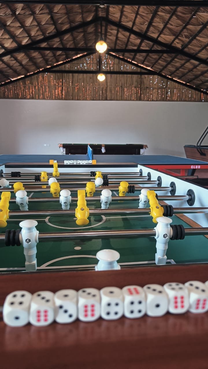 Indoor games including foosball, pool and table tennis
