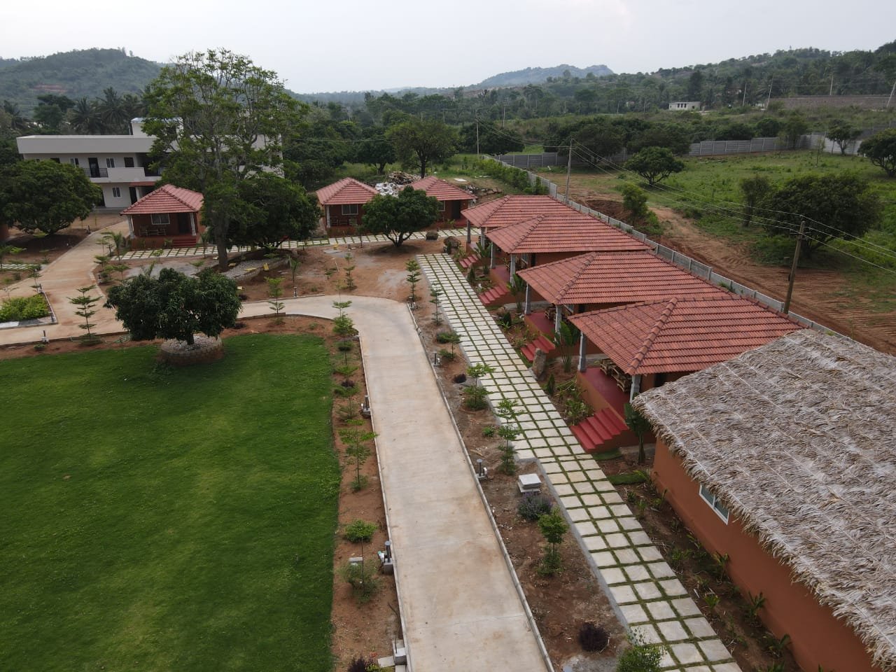 Aerial view of Kings Nature Resorts and its cottages
